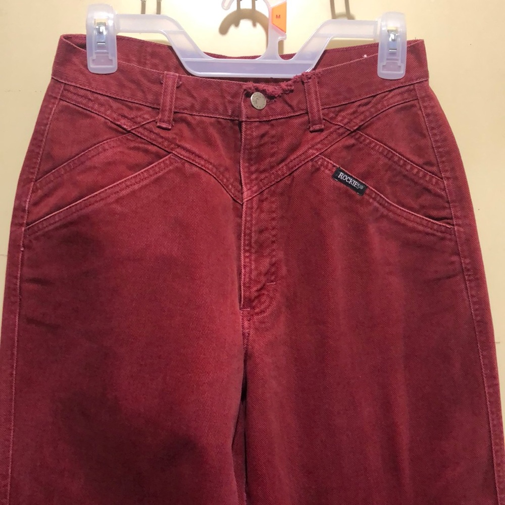 Burgundy/red Rocky Mountain jeans